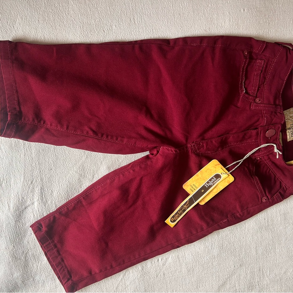 Hybrid & Company Burgundy Denim Shorts